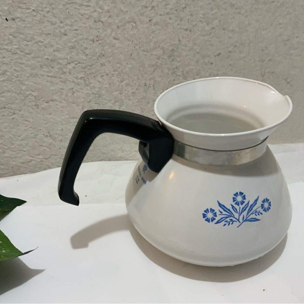 Vintage Corning Ware BLUE CORNFLOWER Tea Kettle/Coffee Pot 6 Cups no lid G16